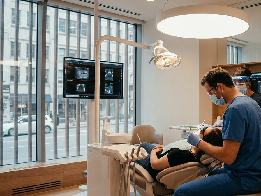 Modern retail dental practice with digital imaging systems and patient care technology